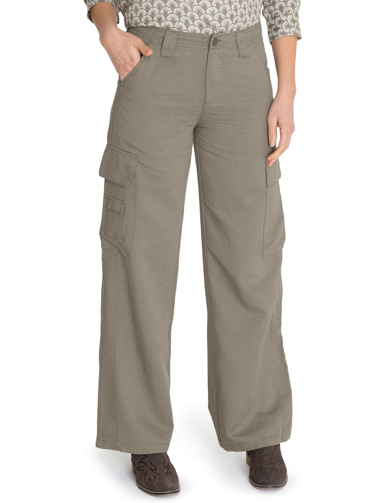 Pantalón Lino Orgánico Mujer Nimia Verde Rockford