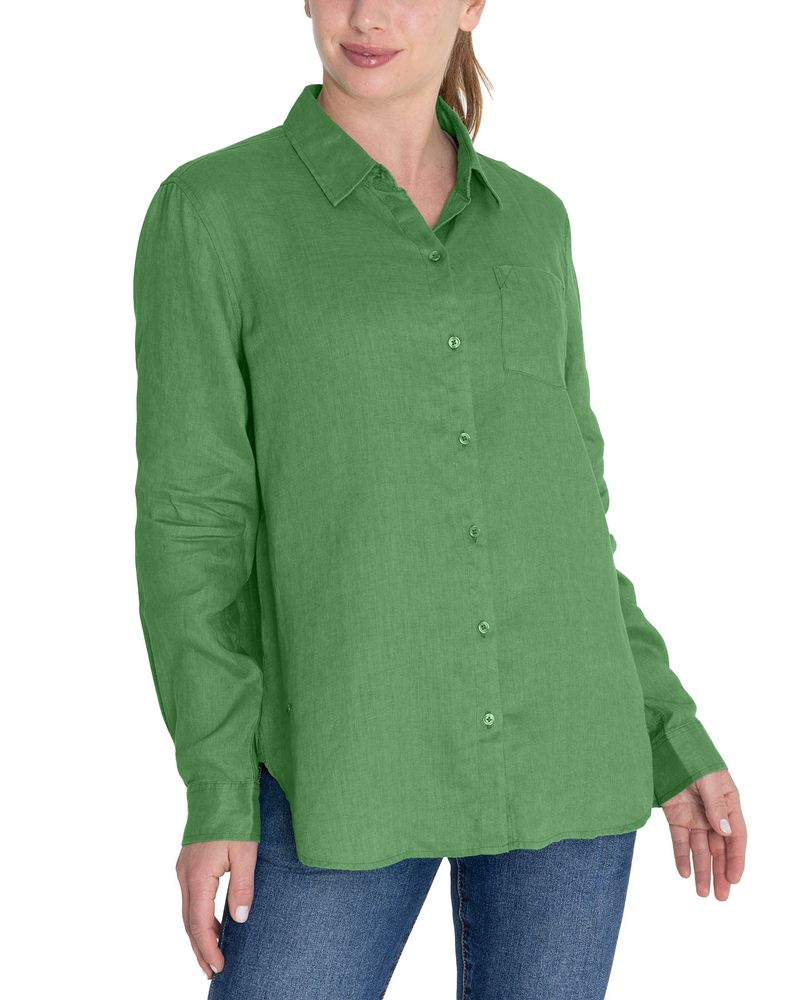 Blusa-Lino-Organico-Mujer-Lirio-Verde-Rockford