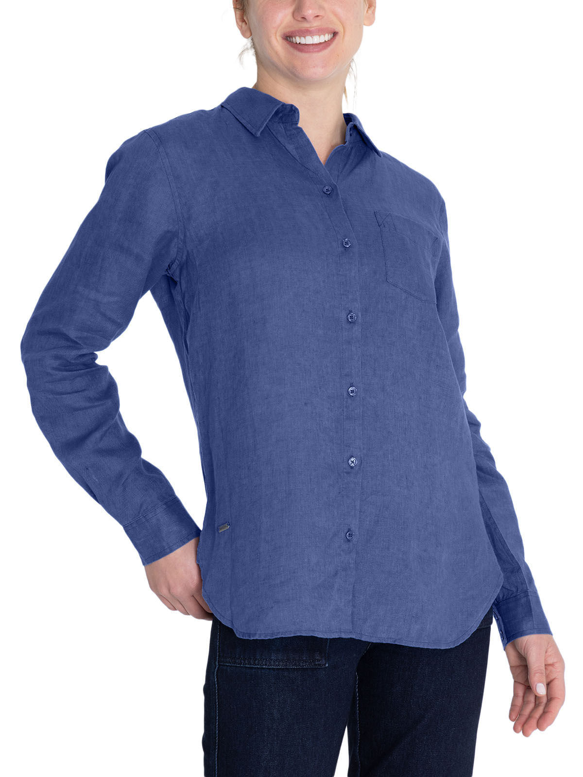 Blusa Lino Orgánico Mujer Lirio Azul Rockford