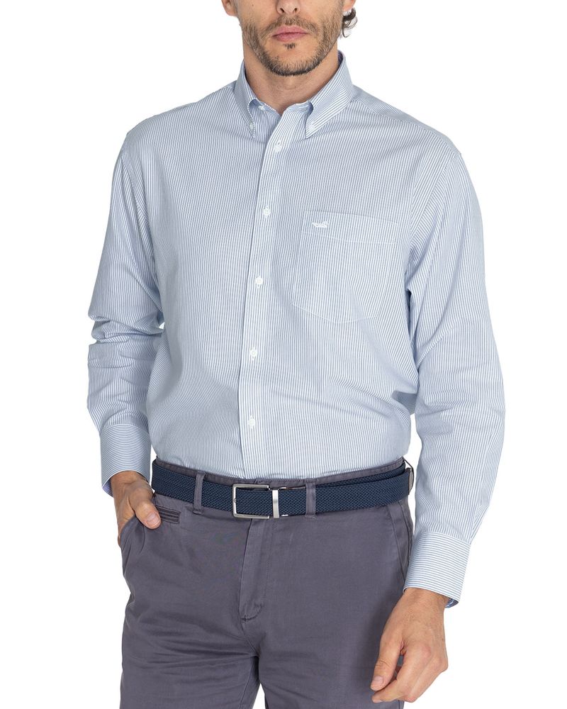 Camisa-Libre-De-Arrugas-Hombre-WF-Cuello-Button-Down-Marino-Rockford