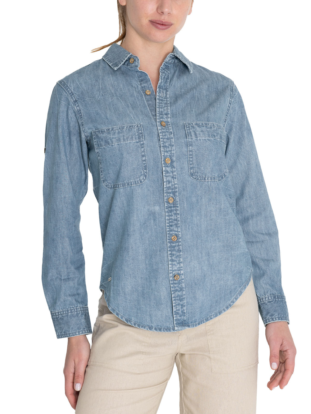 Blusa Algodón Orgánico Mujer Grema Celeste Rockford