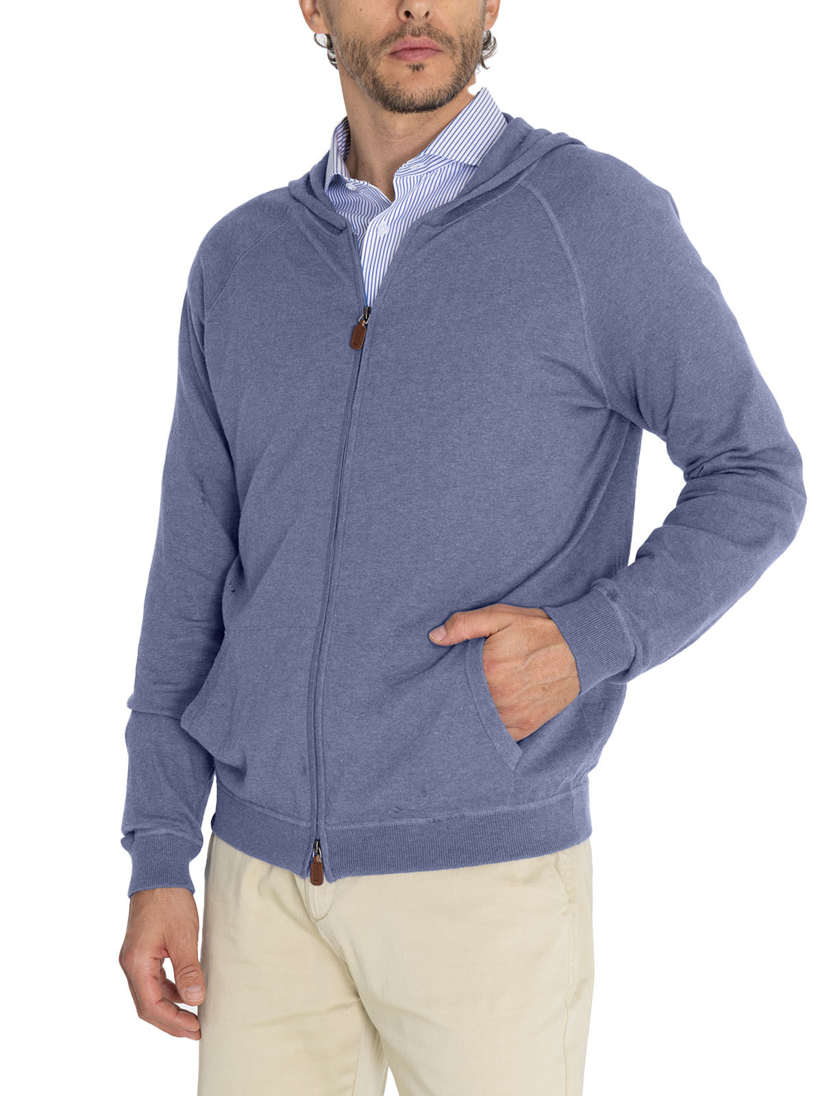 Sweater Algodón Orgánico Hombre Leoini Azul Rockford