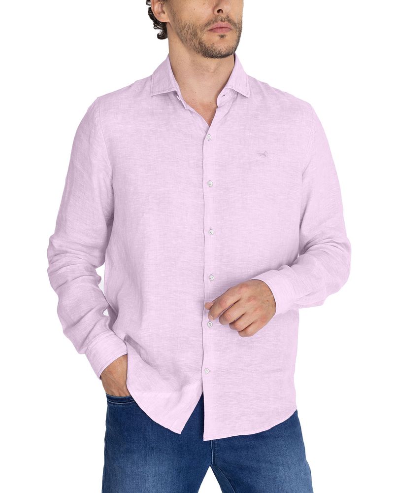 Camisa-Lino-Organico-Hombre-Linen-Lila-Rockford