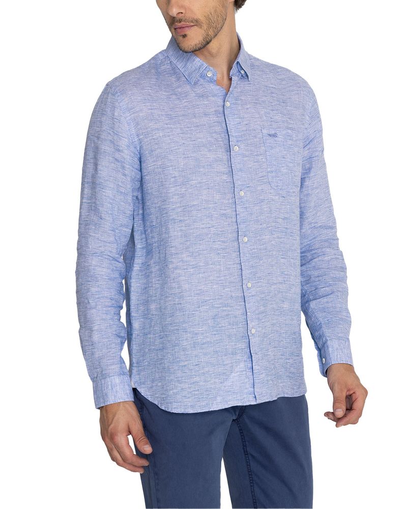 Camisa-Lino-Organico-Hombre-Linentex-Azulino-Rockford