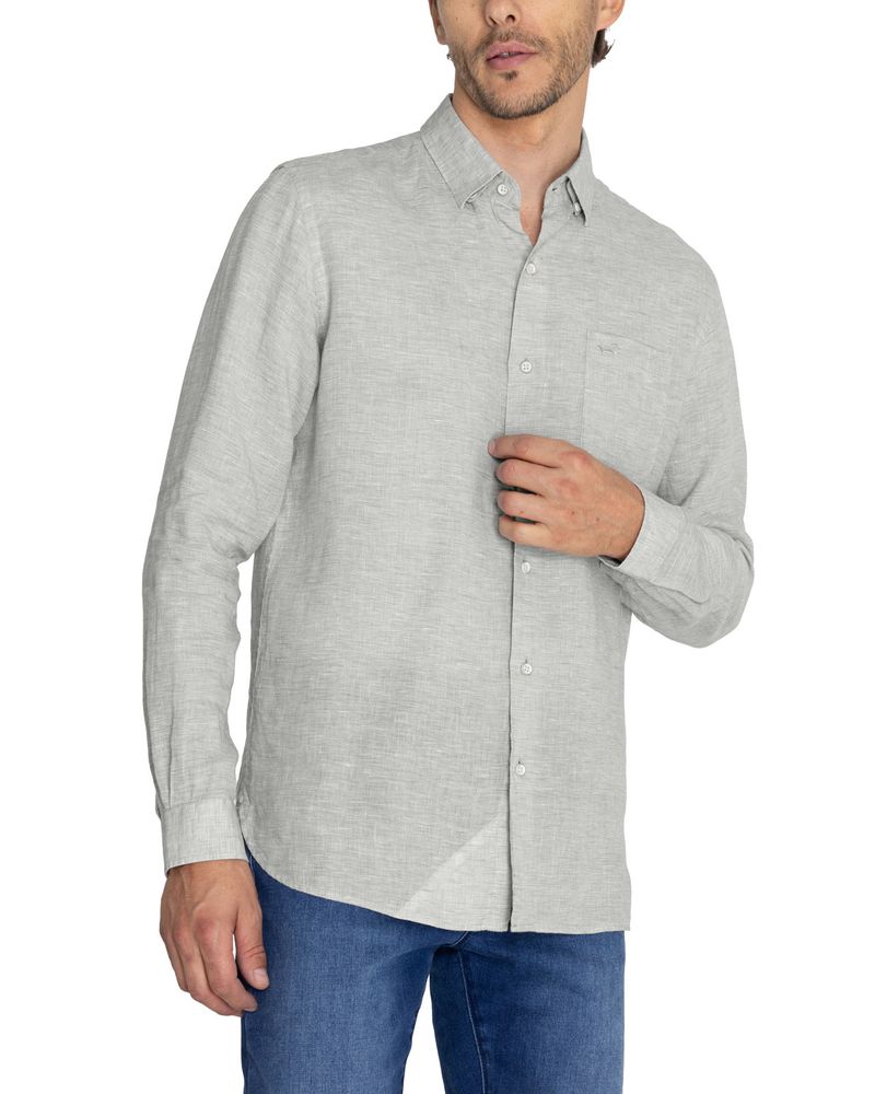 Camisa-Lino-Organico-Hombre-Linentex-Verde-Rockford