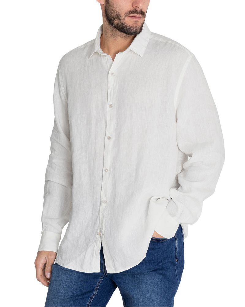 Camisa-Lino-Organico-Hombre-Linenpro-Blanco-Rockford