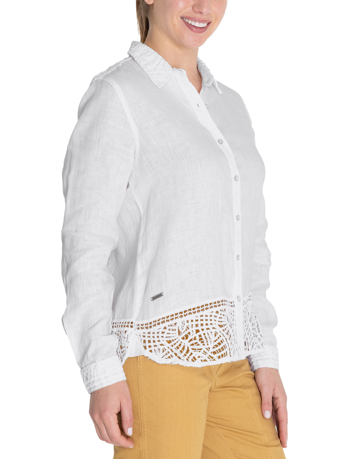 Blusa Lino Orgánico Mujer Pepa Blanco Rockford