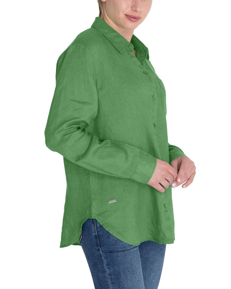 Blusa-Lino-Organico-Mujer-Lirio-Verde-Rockford