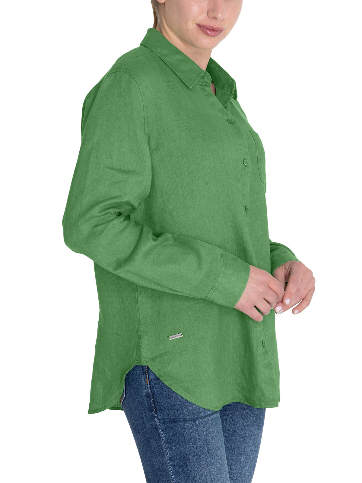 Blusa Lino Orgánico Mujer Lirio Verde Rockford