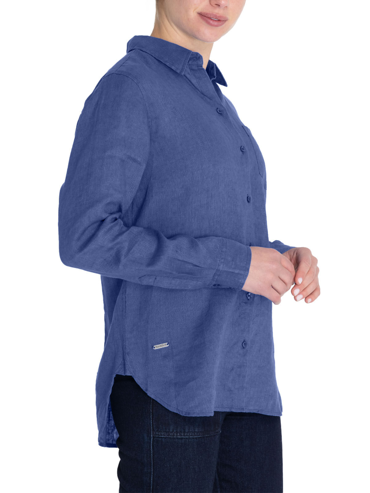 Blusa Lino Orgánico Mujer Lirio Azul Rockford