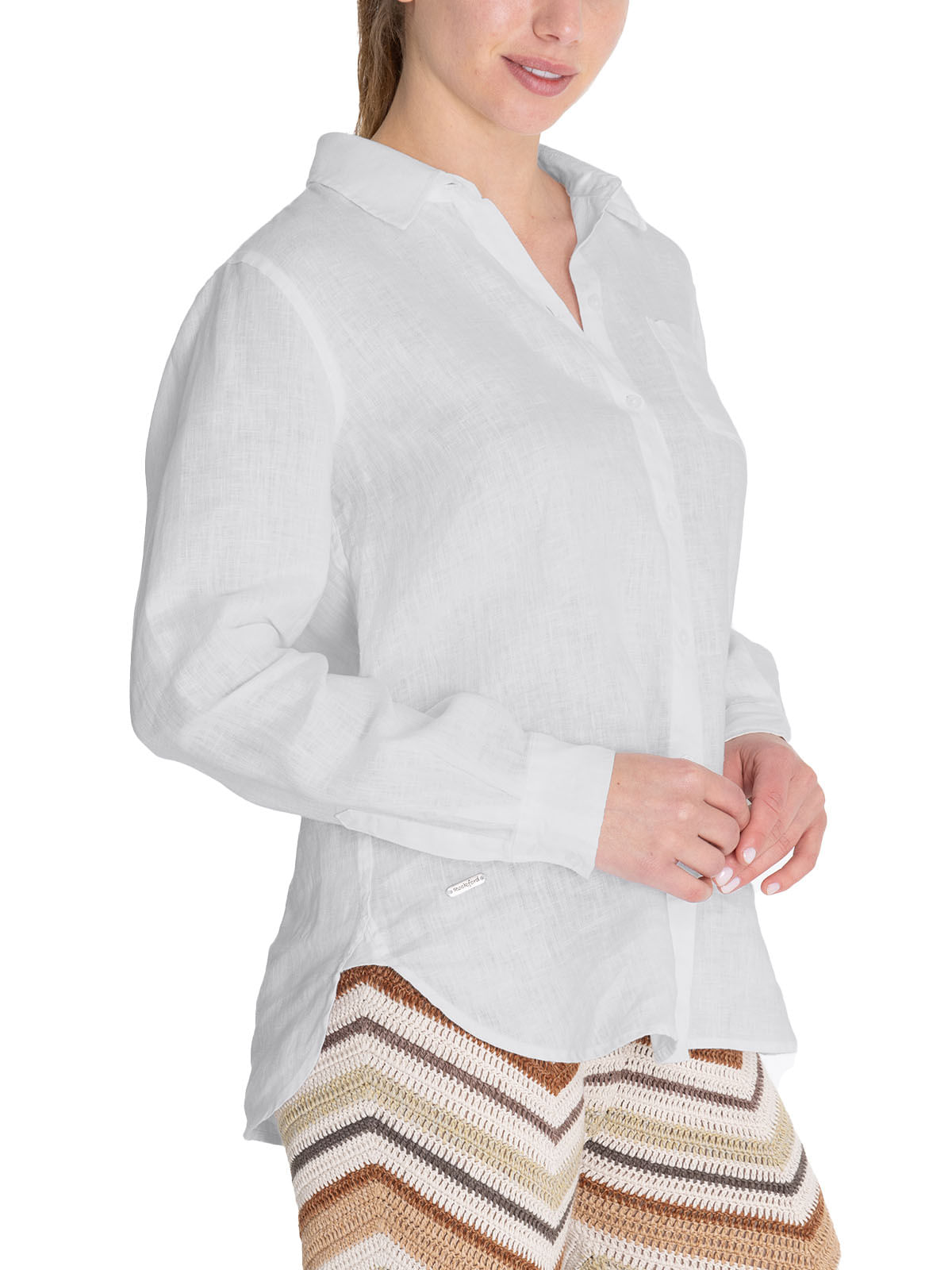 Blusa Lino Orgánico Mujer Lirio Blanco Rockford