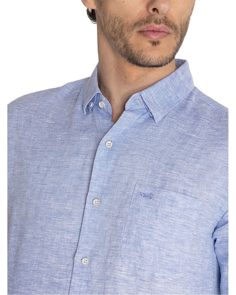 Camisa-Lino-Organico-Hombre-Linentex-Azulino-Rockford