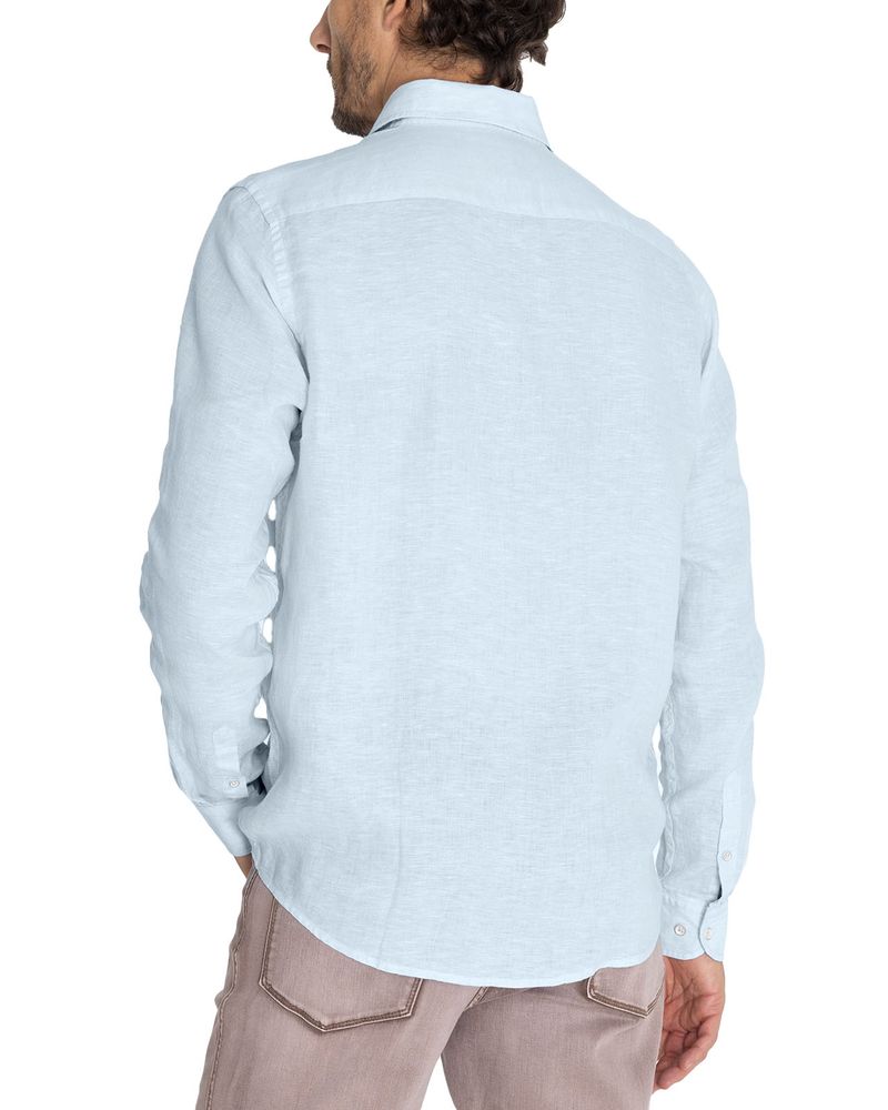 Camisa-Lino-Organico-Hombre-Linen-Celeste-Rockford