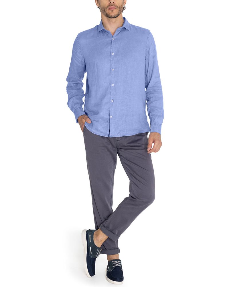 Camisa-Lino-Organico-Hombre-Linenpro-Azulino-Rockford