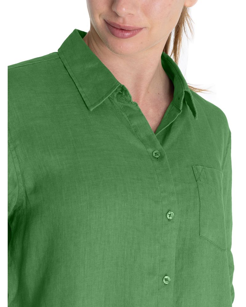 Blusa-Lino-Organico-Mujer-Lirio-Verde-Rockford