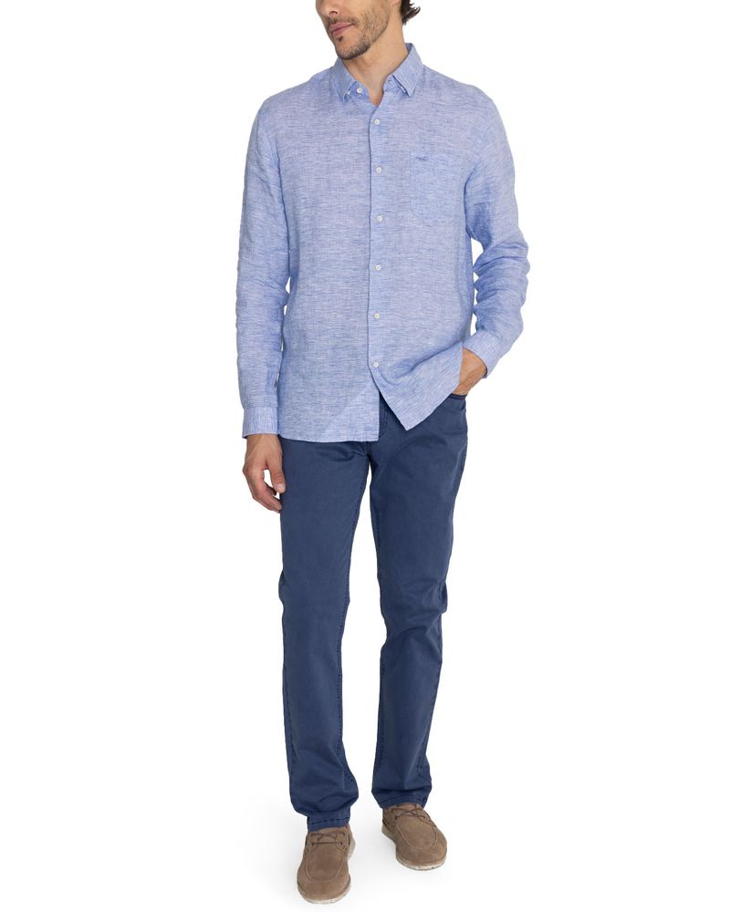 Camisa-Lino-Organico-Hombre-Linentex-Azulino-Rockford