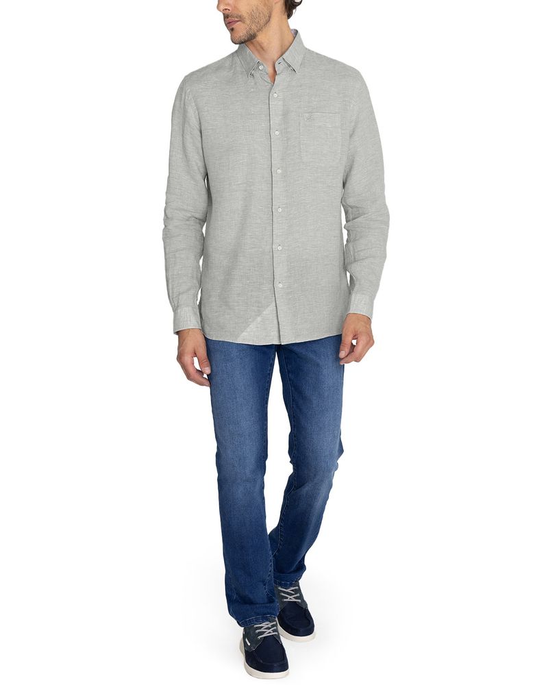 Camisa-Lino-Organico-Hombre-Linentex-Verde-Rockford