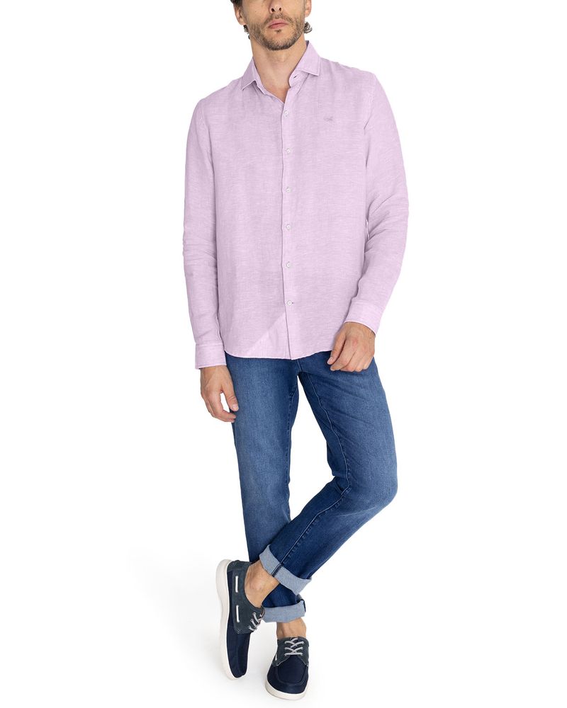 Camisa-Lino-Organico-Hombre-Linen-Lila-Rockford