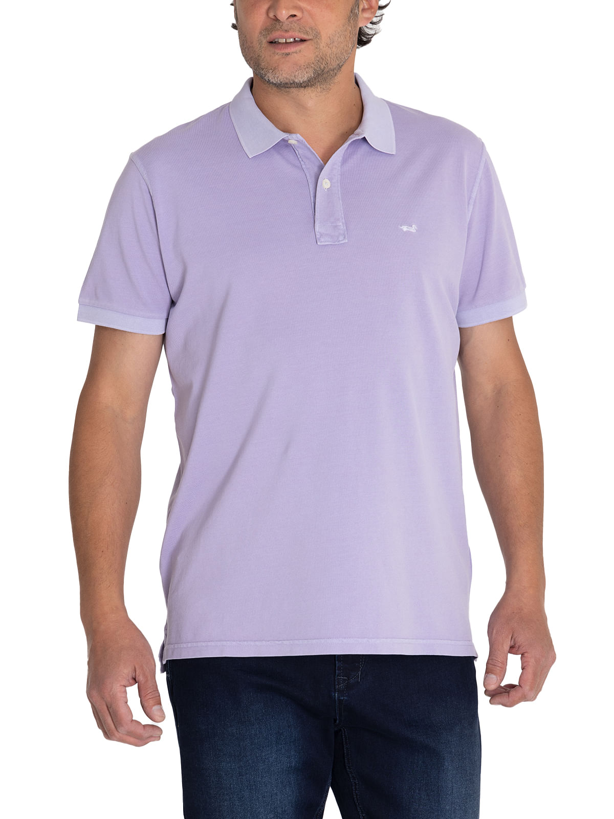 Polera Algodón Orgánico Hombre Piquepro Lila Rockford