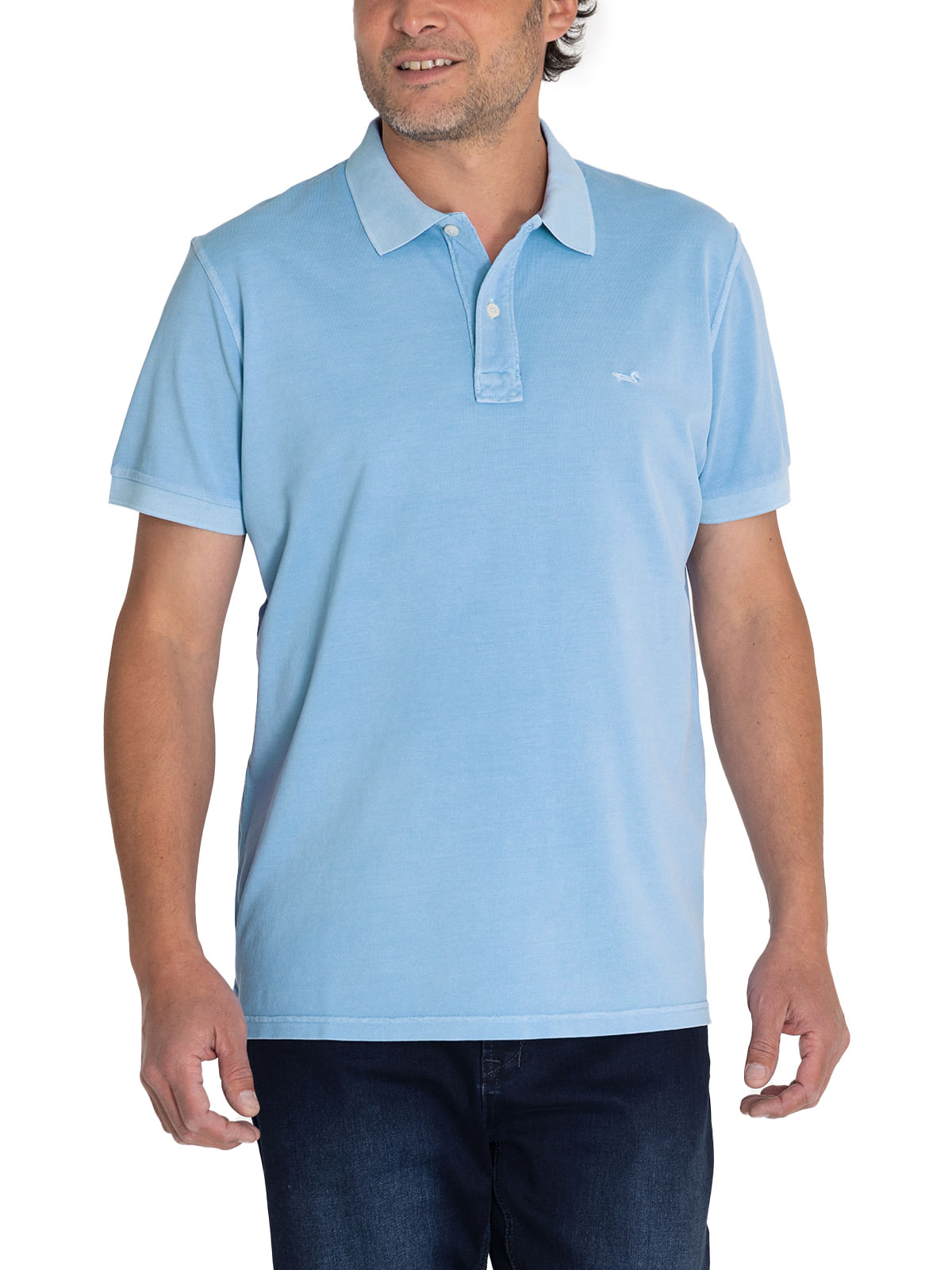Polera Algodón Orgánico Hombre Piquepro Celeste Rockford