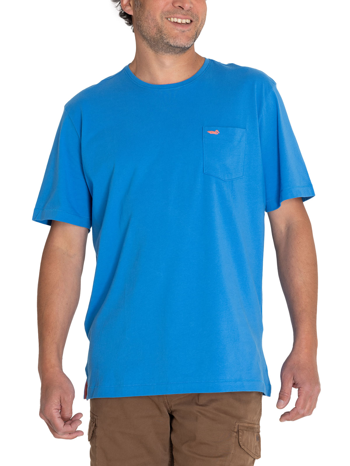 Polera Algodón Orgánico Hombre Basic Azulino Rockford