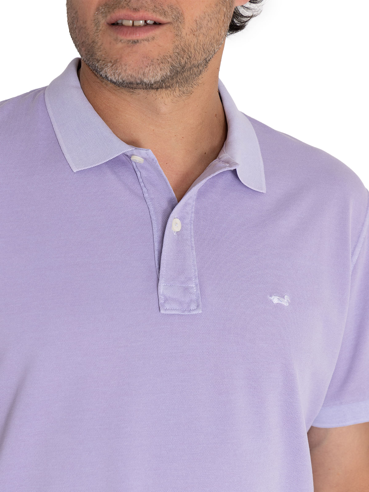 Polera Algodón Orgánico Hombre Piquepro Lila Rockford