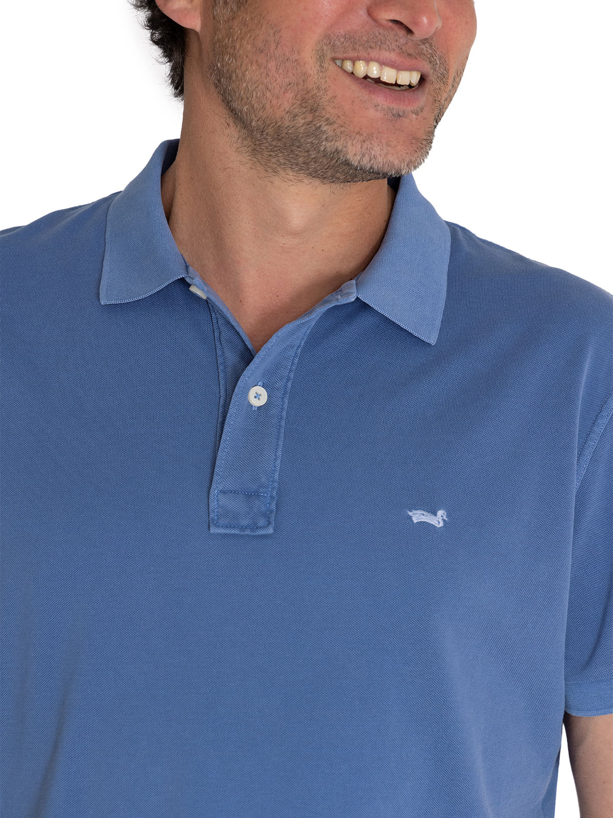 Polera Algodón Orgánico Hombre Piquepro Azul Rockford