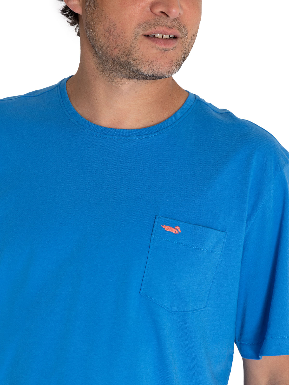 Polera Algodón Orgánico Hombre Basic Azulino Rockford