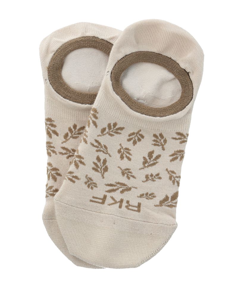 Calcetin-Bambu-Mujer-Inv-Leaves-Beige-Rockford