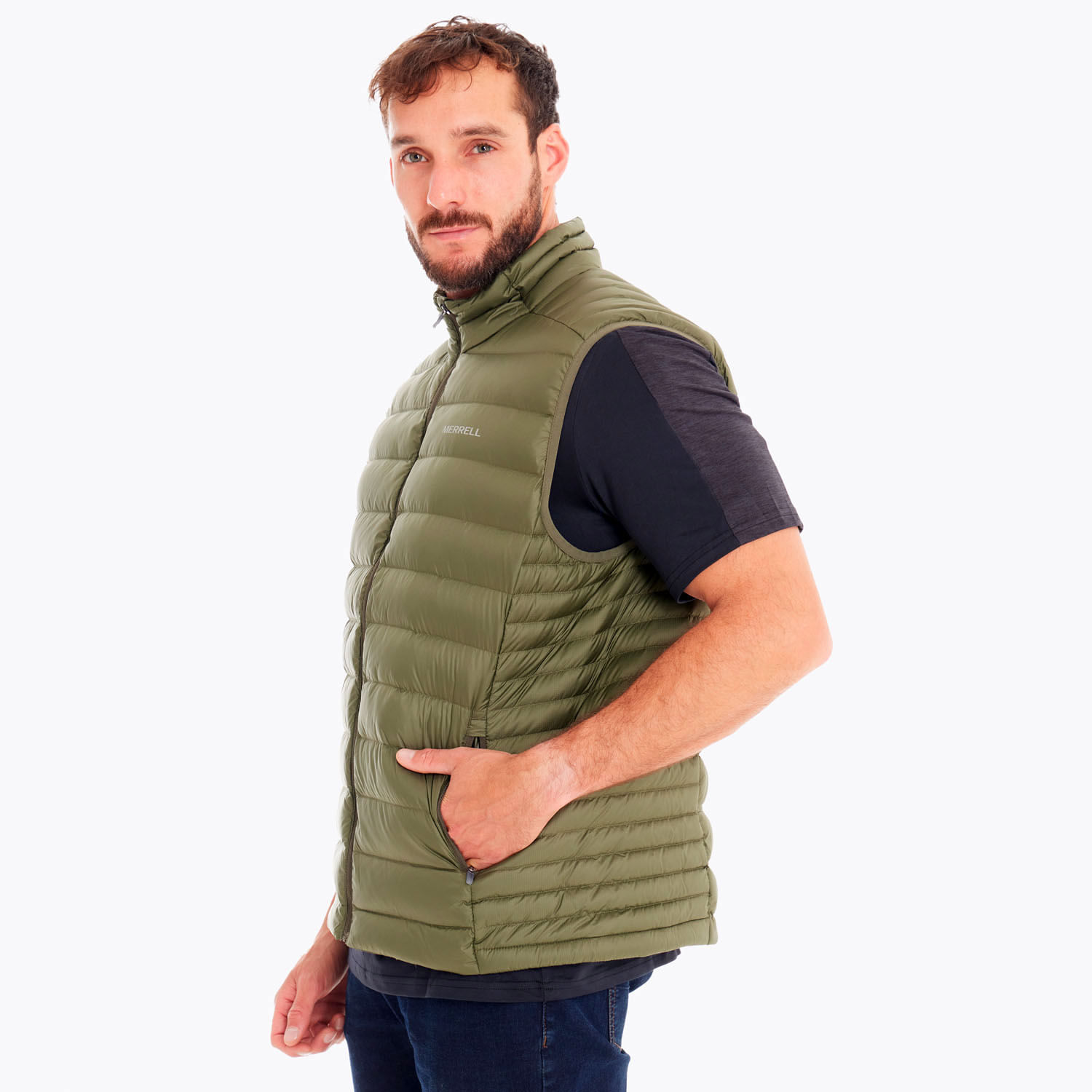 Parka Sin Mangas Hombre Ridgevent Thermo Vest Oliva Merrell