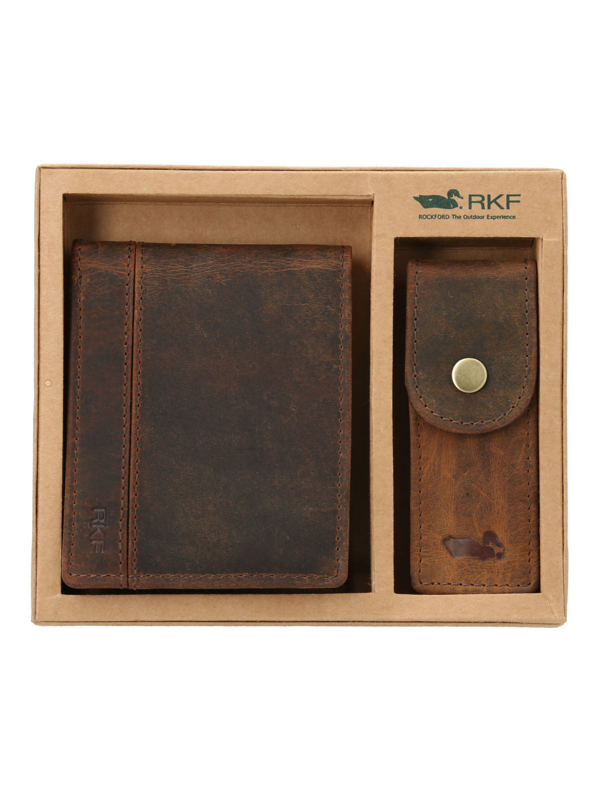 Billetera Cuero Hombre Pack Wallet & Tool Oliva Rockford