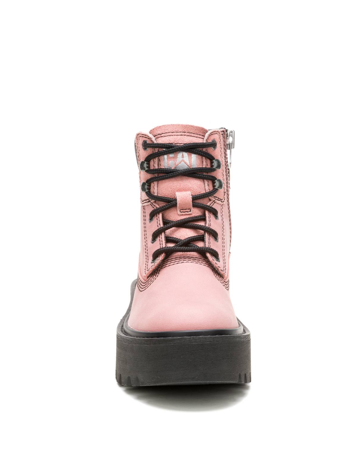 Botín Cuero Colorado Max 6 Zip Mujer Palo Rosa Cat