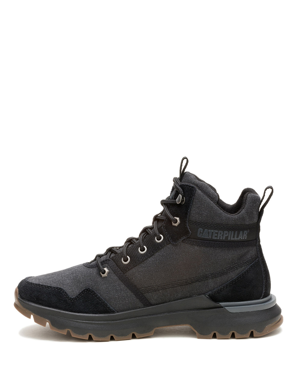 Zapatilla Con Caña Hombre Colorado Sneaker Canvas Negro Cat
