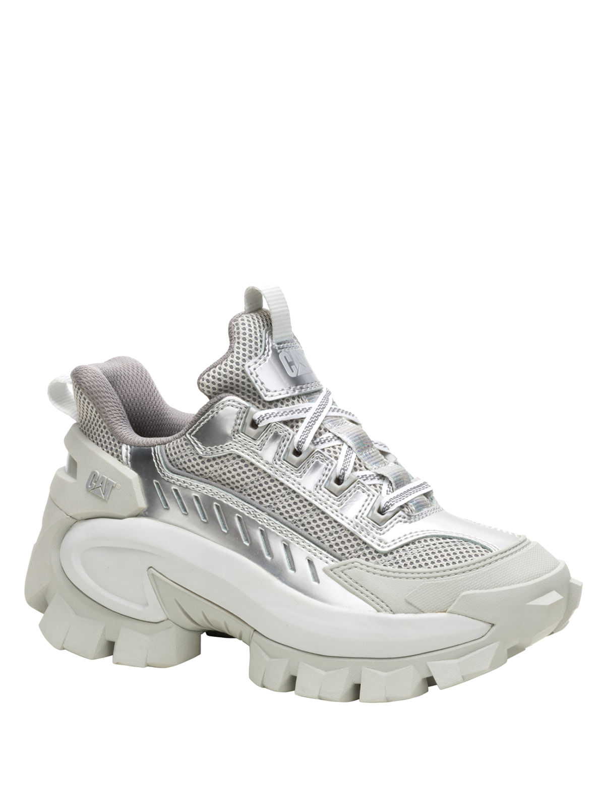 Zapatilla Casual Mujer Intruder Max Lace CH Plateada Cat