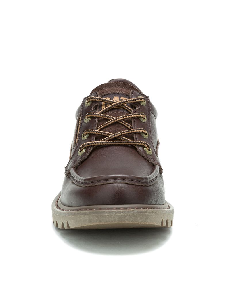 Zapato-Cuero-Hombre-Colorado-Moc-Toe-Low-Cafe-Cat