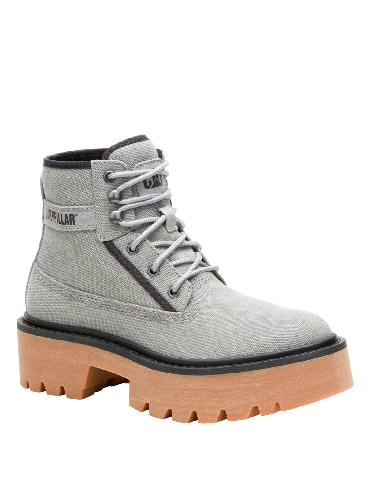 Botín Canvas Mujer Colorado Max 6 Gris Claro Mujer Cat