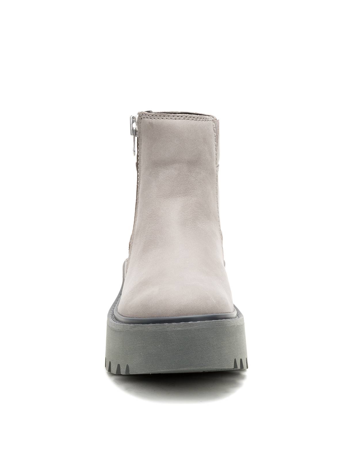 Botín Cuero Colorado Max Chelsea Mujer Gris Cat