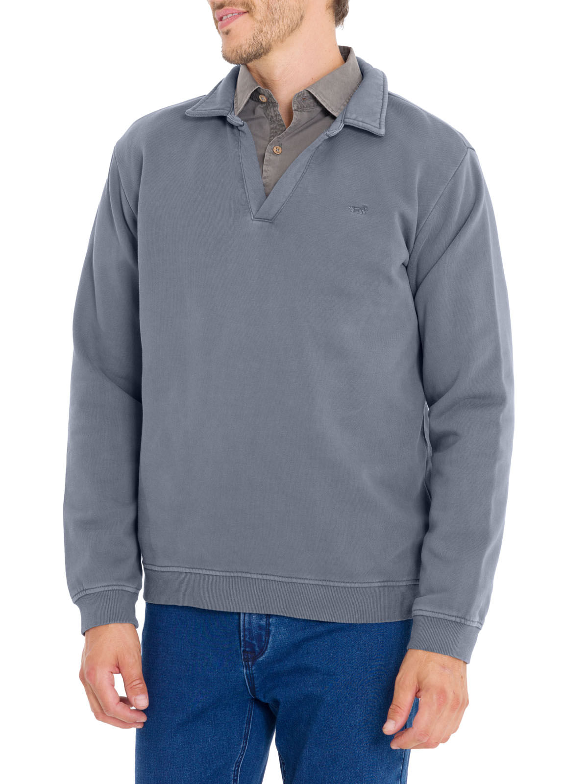 Polerón Algodón Orgánico Hombre Ceuta Azul Rockford