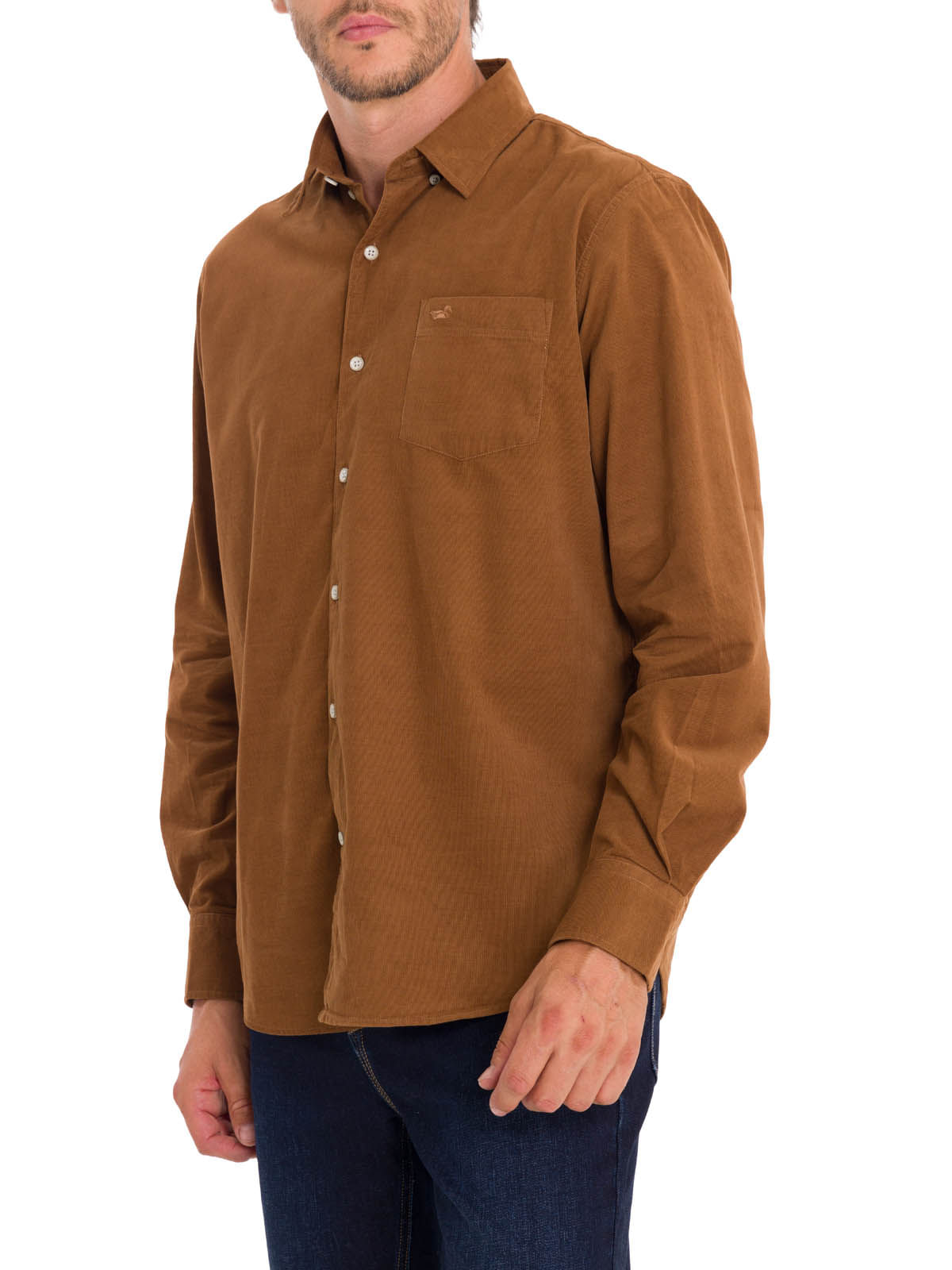 Camisa Algodón Orgánico Hombre Corduroy Café Rockford