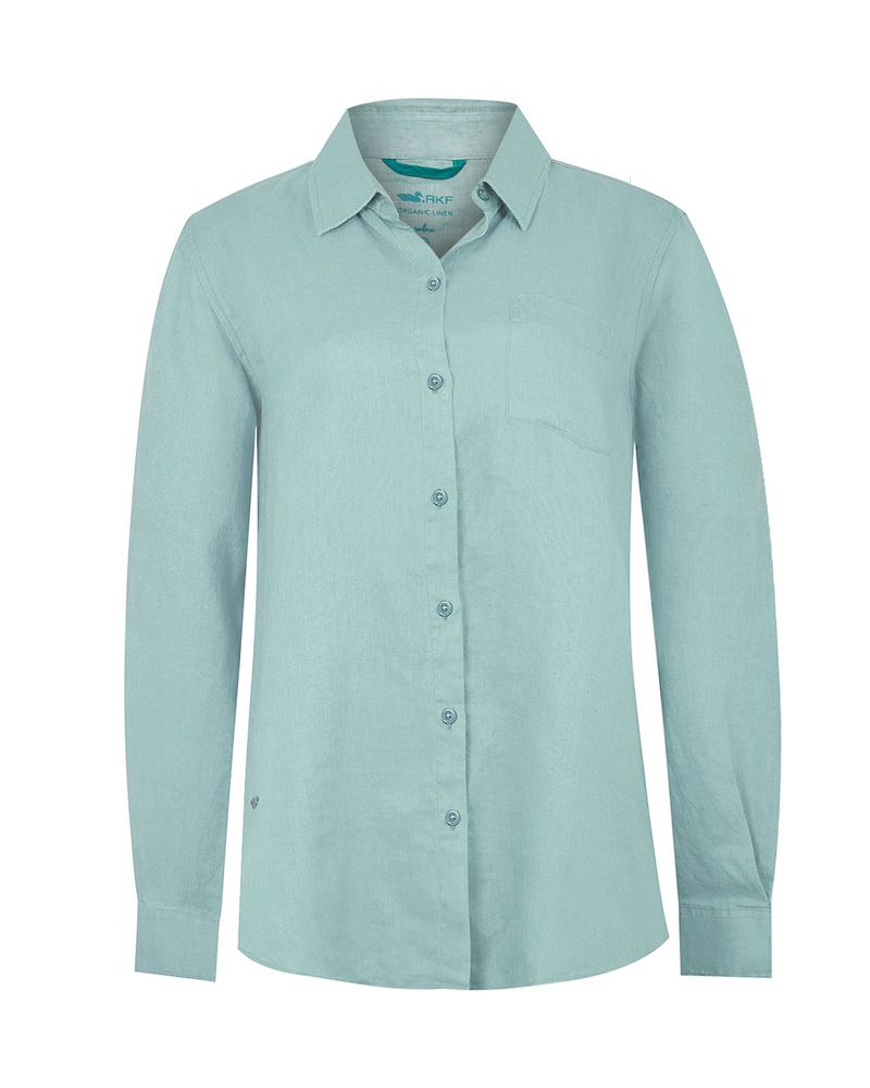 Blusa-Lino-Organico-Mujer-Lirio-Celeste-Rockford
