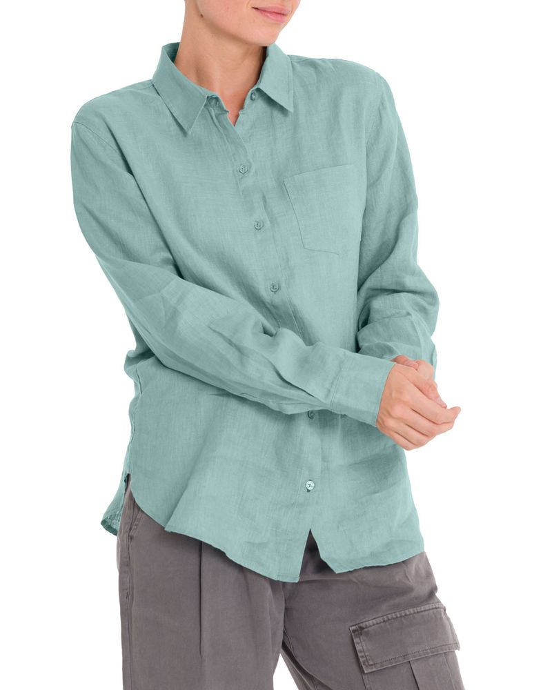 Blusa-Lino-Organico-Mujer-Lirio-Celeste-Rockford