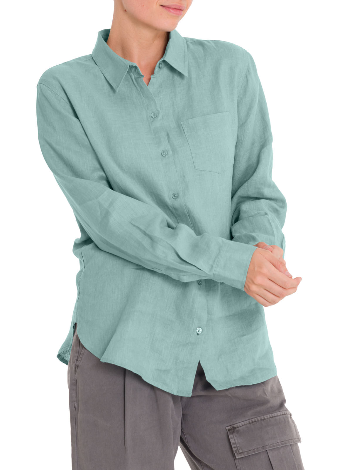 Blusa Lino Orgánico Mujer Lirio Celeste Rockford