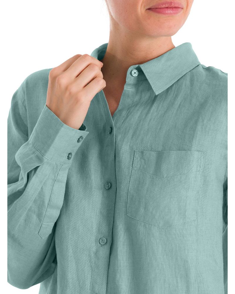 Blusa-Lino-Organico-Mujer-Lirio-Celeste-Rockford
