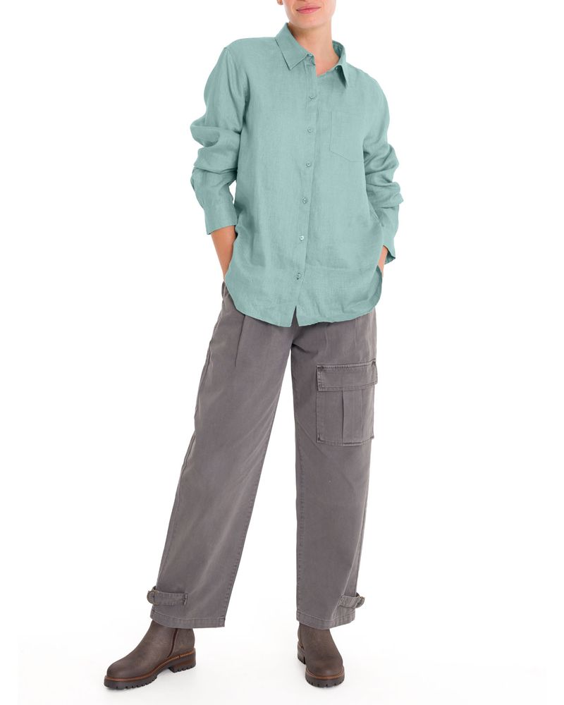 Blusa-Lino-Organico-Mujer-Lirio-Celeste-Rockford