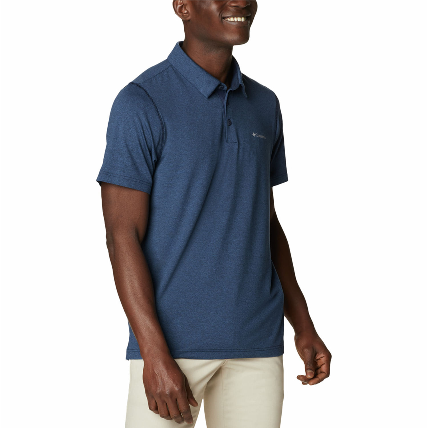 Polera Manga Corta Hombre Tech Trail Polo Azul Columbia