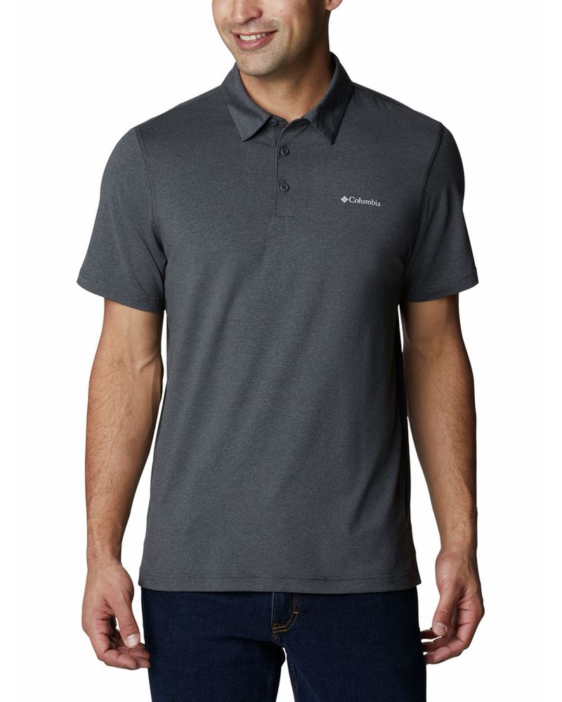 Polera-Manga-Corta-Hombre-Tech-Trail-Polo-Gris-Columbia
