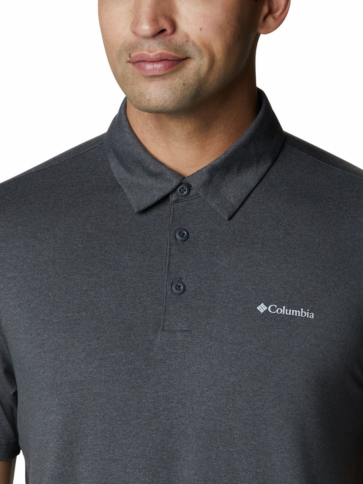 Polera Manga Corta Hombre Tech Trail Polo Gris Columbia