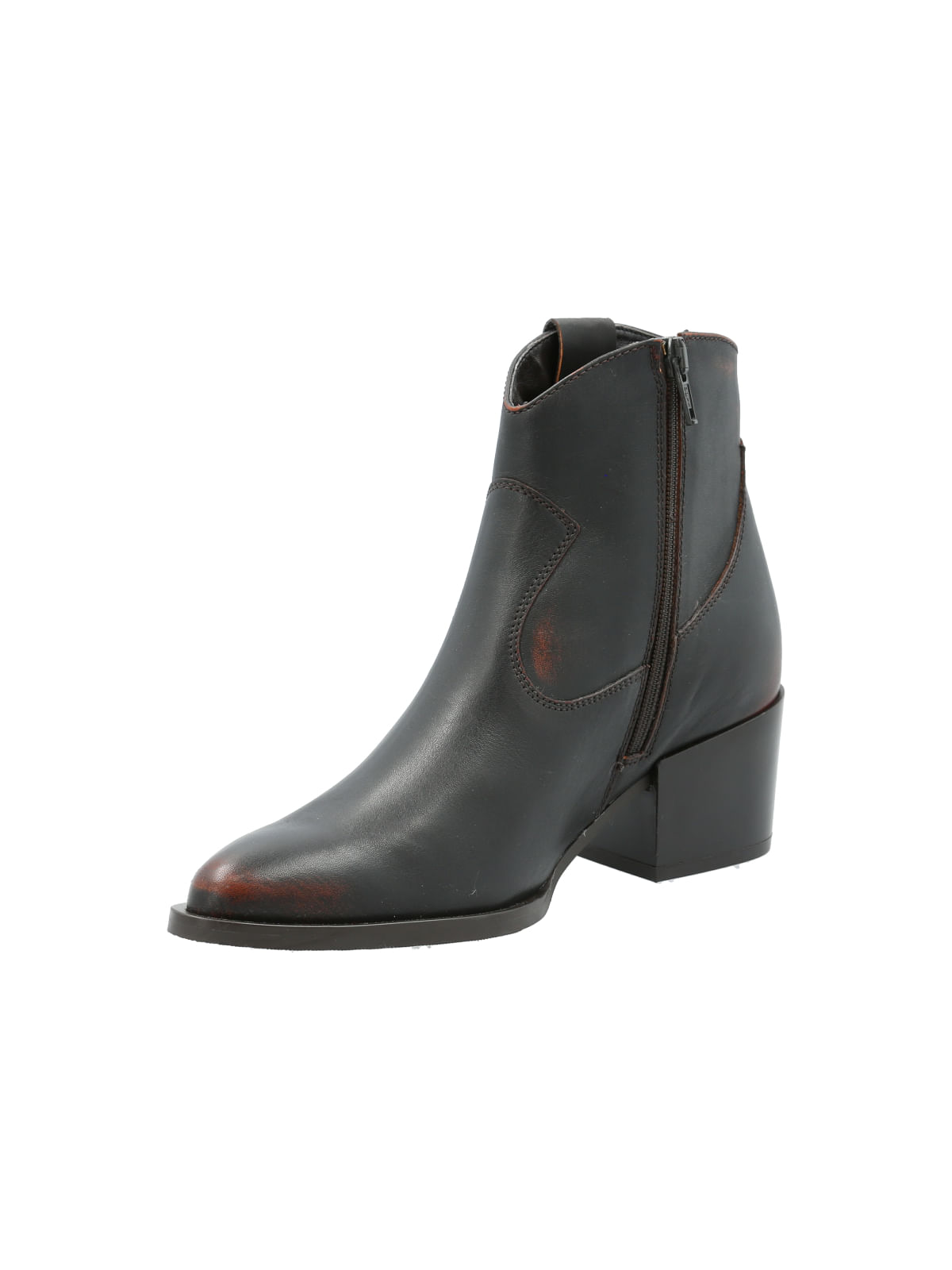 Botin Cuero Mujer Biella Café Oscuro Rockford