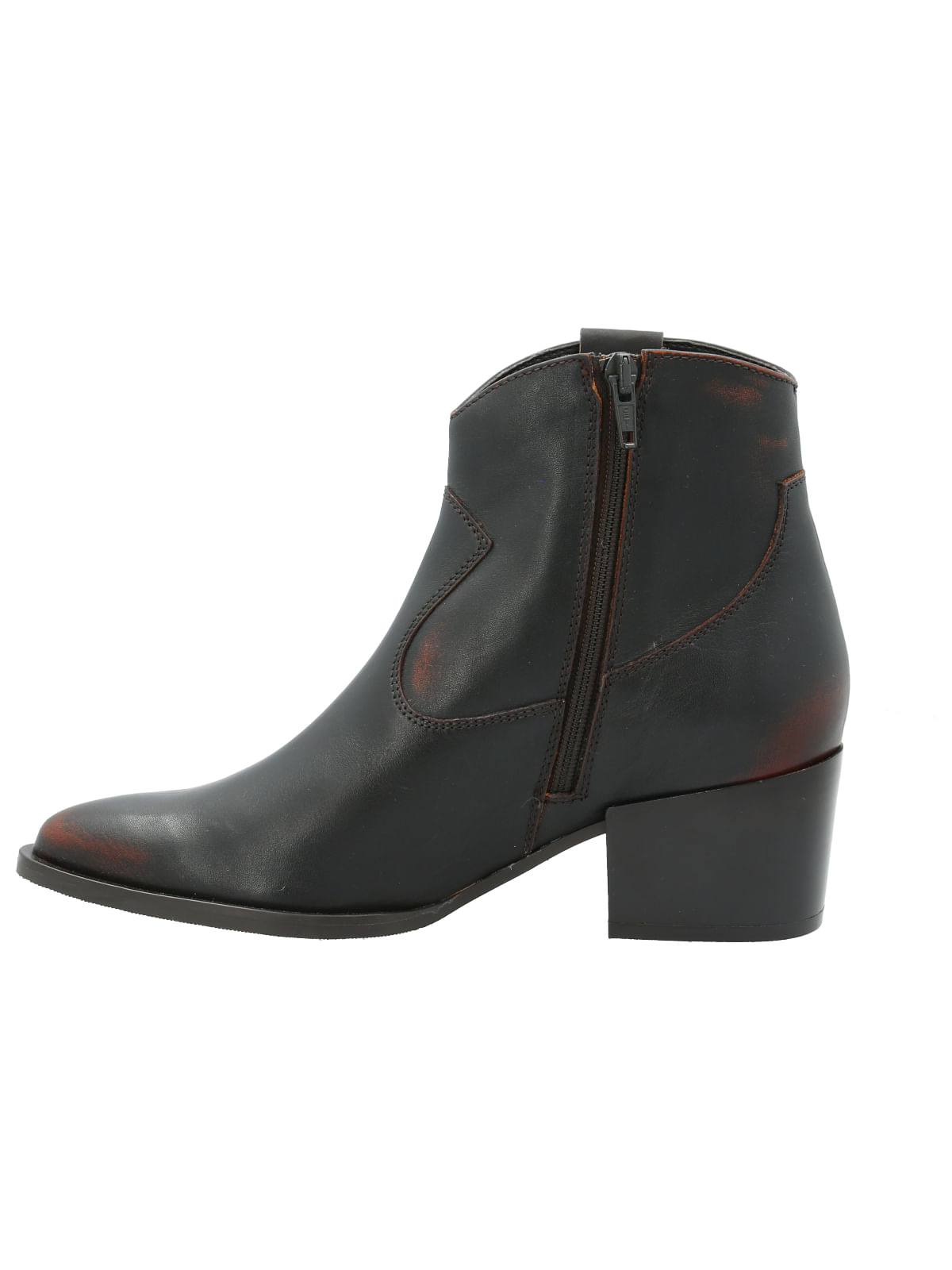 Botin Cuero Mujer Biella Café Oscuro Rockford