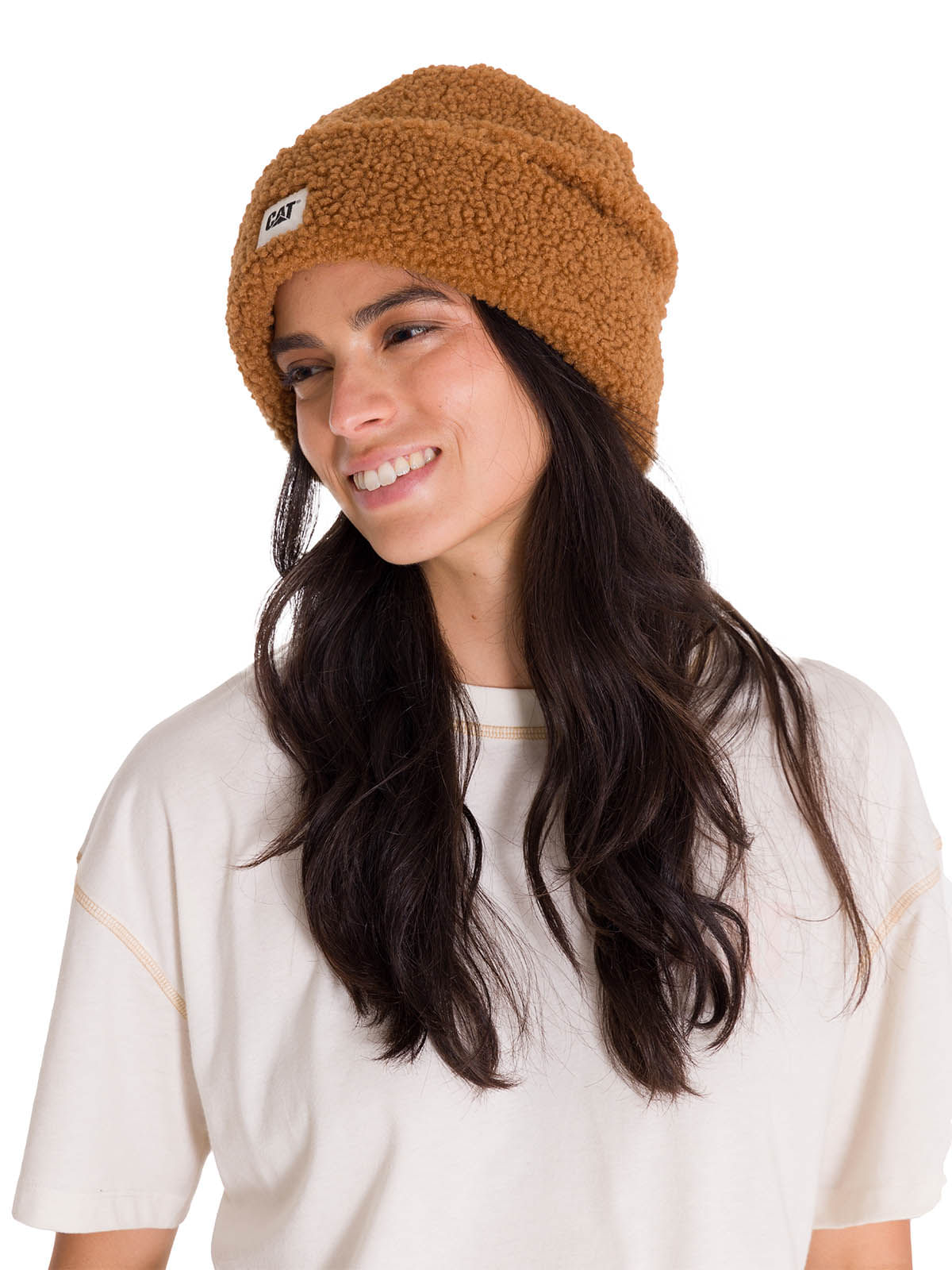 Gorro En Punto Unisex Cuffed Sherpa Knit Hat Café Cat